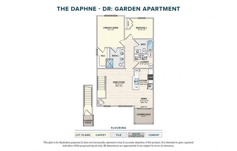 Floor plan for 2 beds, 2 baths, 1036 sqft